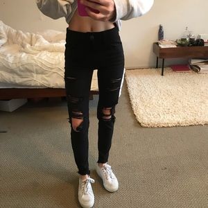 Black ripped jeans